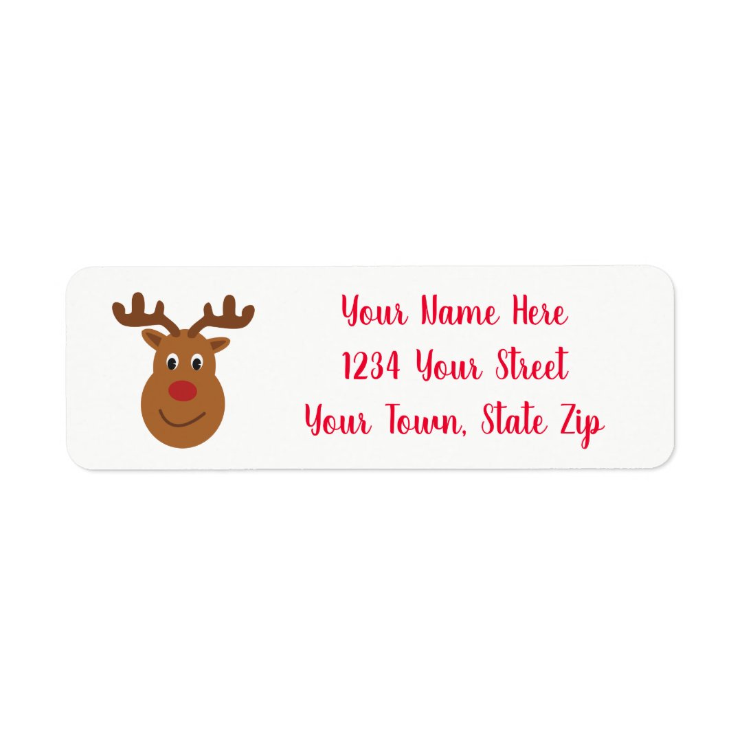 Reindeer Christmas Address Labels | Zazzle