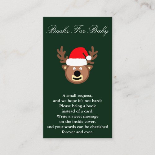 Reindeer Christmas Baby Shower Books For Baby Card