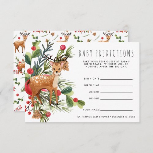 Reindeer  Christmas Baby Shower Guessing Game Invitation