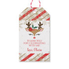 Reindeer christmas birthday gold snowflakes favor 