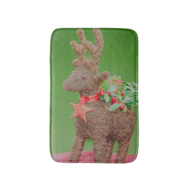 Reindeer Christmas decoration Bath Mat (Front Vertical)