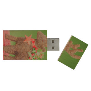 Reindeer Christmas decoration Wood USB Flash Drive