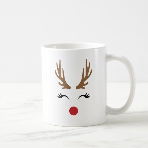 Reindeer Christmas  Face Coffee Mug
