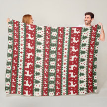 Reindeer Christmas Fleece Blanket