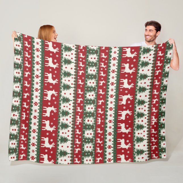 Reindeer Christmas Fleece Blanket (In Situ)