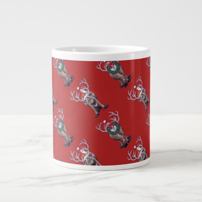 Reindeer Christmas Giant Coffee Mug (Front)