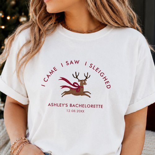 Reindeer Christmas Holiday Bachelorette Party  T-Shirt