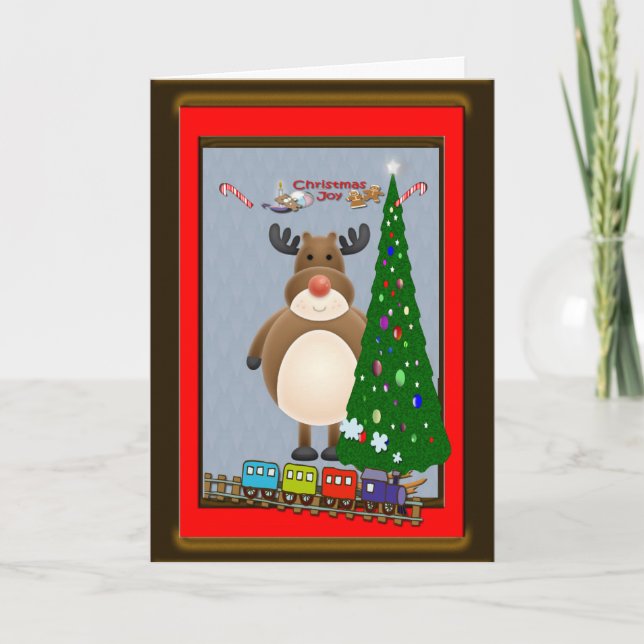 Reindeer Christmas Holiday Card (Front)