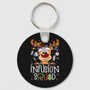 Reindeer christmas infusion nurse squad stethoscop keychain