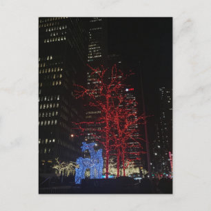 Reindeer Christmas Lights New York City Manhattan Holiday Postcard