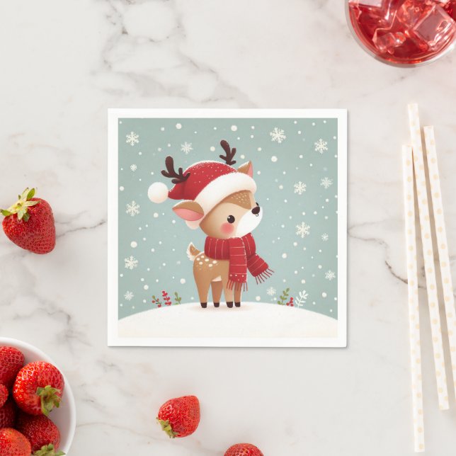 Reindeer Christmas Napkins (Insitu)