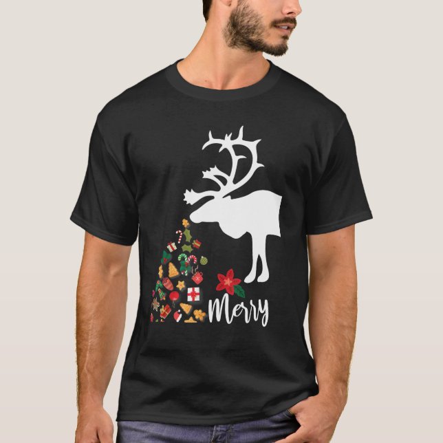 Reindeer Christmas Pajamas For Couple Family Match T-Shirt (Front)