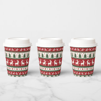 Reindeer Christmas Paper Cup