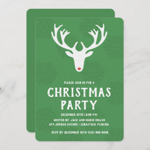 Reindeer Christmas Party Invitation