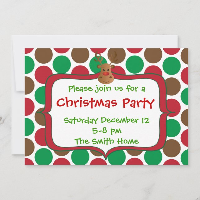 Reindeer Christmas Party Invitation - Cookie Excha (Front)