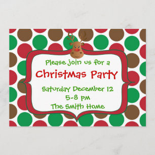 Reindeer Christmas Party Invitation - Cookie Excha