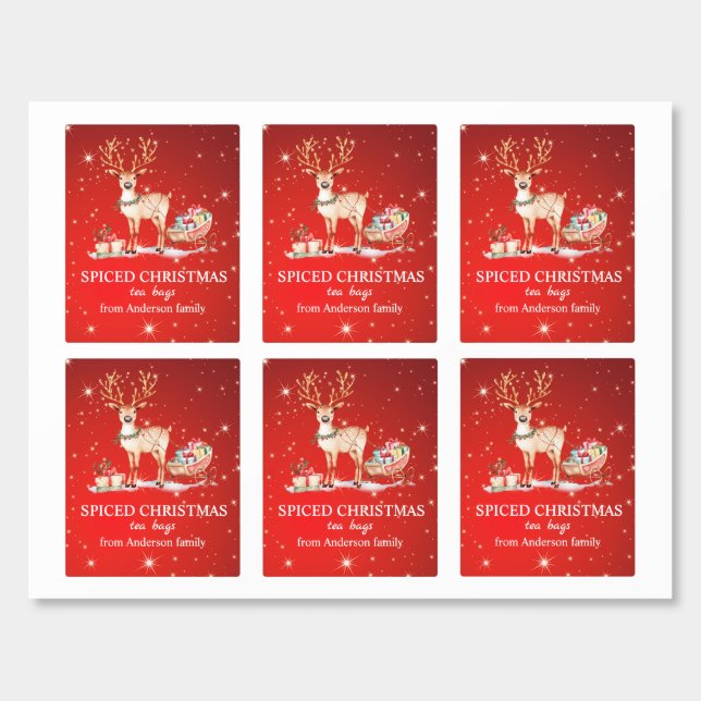 Reindeer Christmas Presents Margarita Drink Mix (Sticker Sheet)