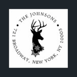 Reindeer Christmas Return Address Holiday Theme Rubber Stamp<br><div class="desc">Reindeer Christmas Return Address Holiday Theme Rubber Stamp</div>