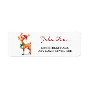 Reindeer Christmas Return Address Labels