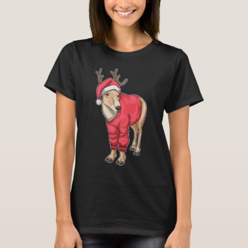 Reindeer Christmas Santa hat T_Shirt