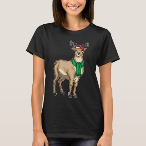 Reindeer Christmas Scarf T_Shirt