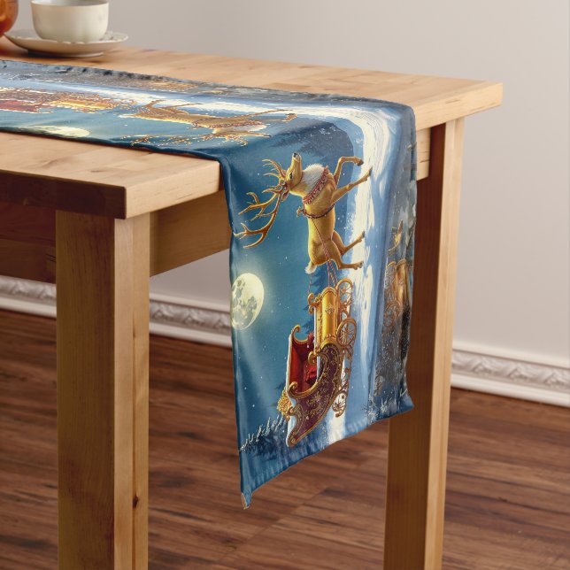 Reindeer Christmas Sleigh Table Runner (In Situ)