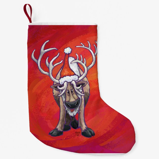 Reindeer Christmas Small Christmas Stocking (Front)