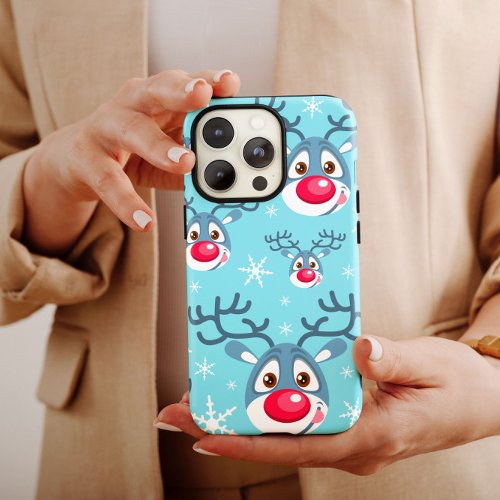 Reindeer Christmas Snow Flakes iPhone Case Mate