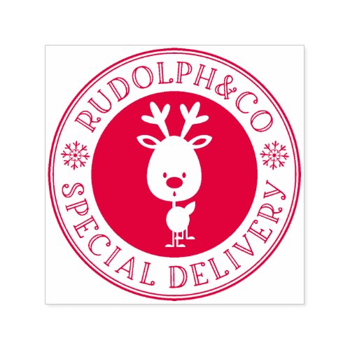 Reindeer Christmas Special Delivery Self_inking Stamp