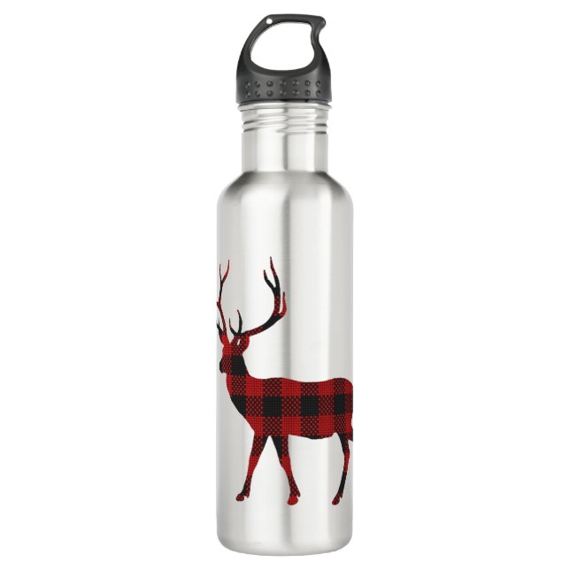 Reindeer Christmas Stainless Steel Water Bottle (Front)
