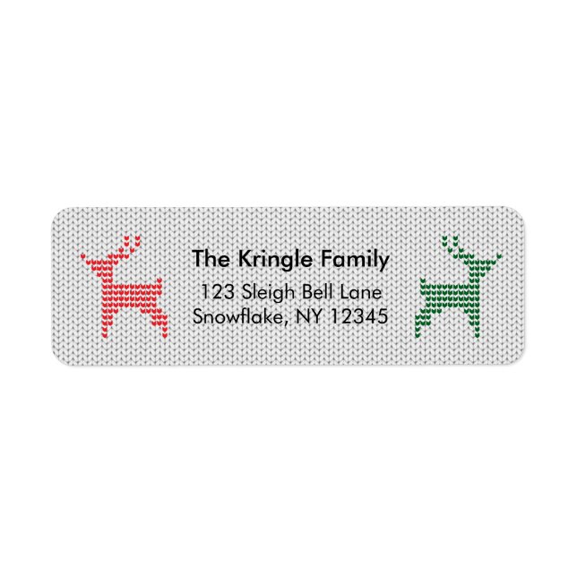 Reindeer Christmas Sweater Return Address Label (Front)