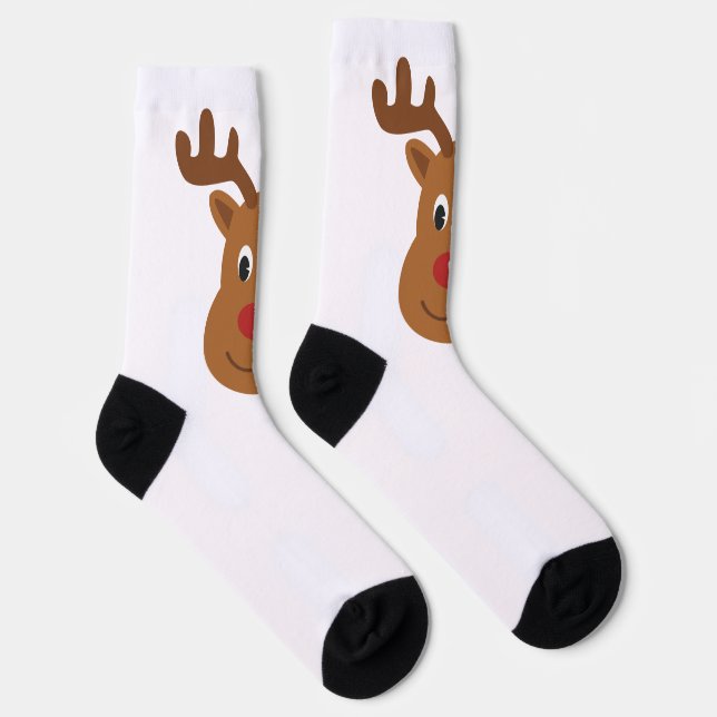 Reindeer Christmas T-shirt Socks (Right)