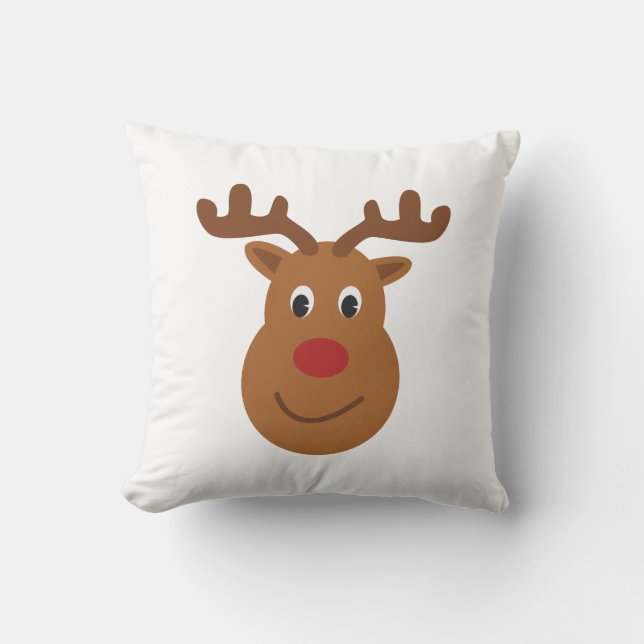 Reindeer Christmas T-shirt Throw Pillow (Front)