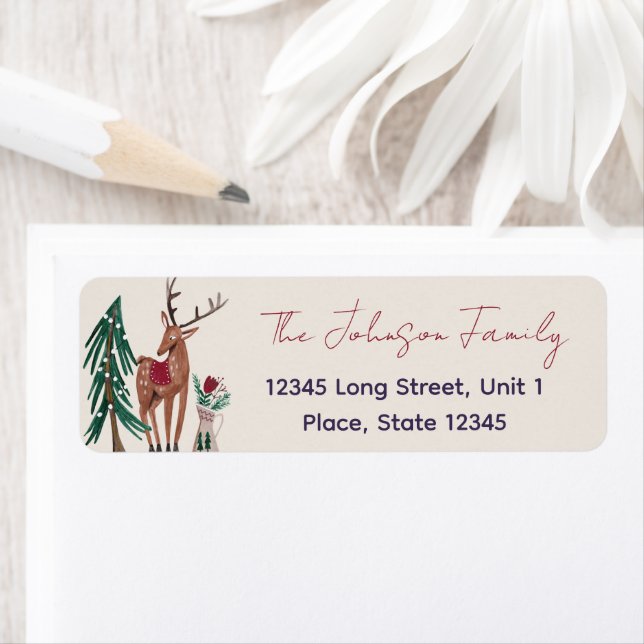 Reindeer Christmas tree  Label (Insitu)