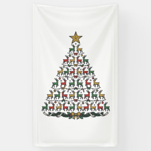 Reindeer Christmas Tree Vintage Engraving Shirt_1 Banner