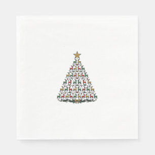 Reindeer Christmas Tree Vintage Engraving Shirt_1 Napkins