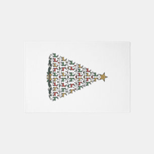 Reindeer Christmas Tree Vintage Engraving Shirt_1 Rug