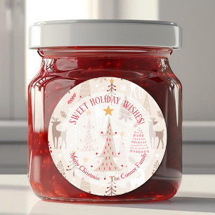 Reindeer Christmas Trees Homemade Holiday Baking Classic Round Sticker