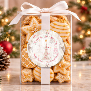 Reindeer Christmas Trees Homemade Holiday Baking Classic Round Sticker