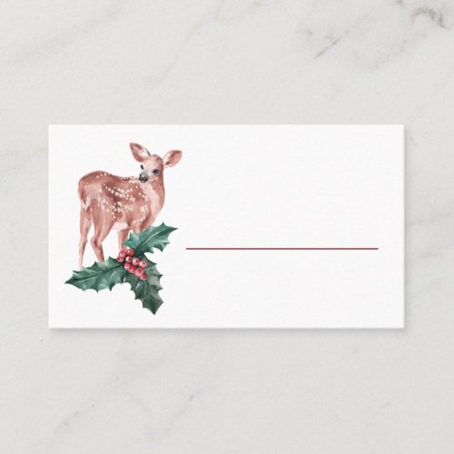 Reindeer Christmas Winter Red Wedding Country Place Card