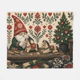 Reindeer Christmas Wrapping paper Fleece Blanket
