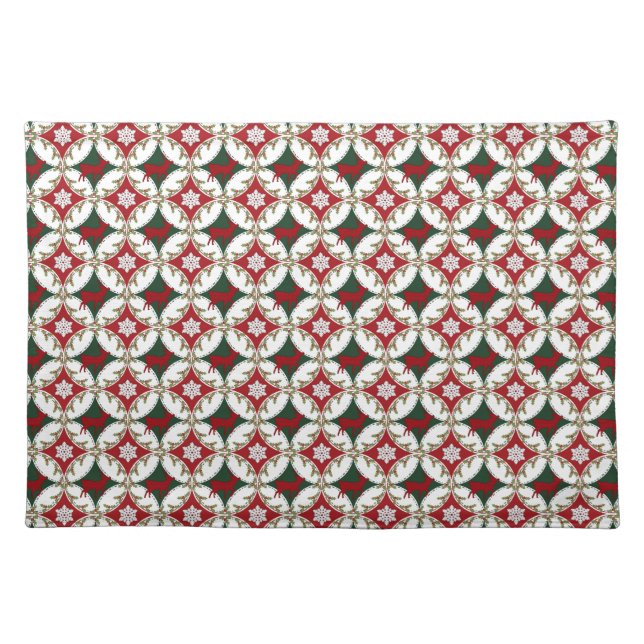 Reindeer Circles-1-COTTON PLACEMAT (Front)