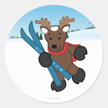 Reindeer Classic Round Sticker by webkinz at Zazzle