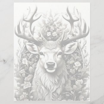 Reindeer Coloring Page - Grayscale by michaelinemcdonald at Zazzle