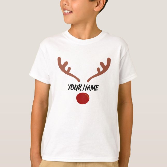 Reindeer Custom Christmas Personalized T-Shirt (Front)
