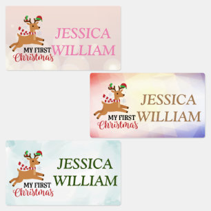 Reindeer Custom Name School Kids' Labels