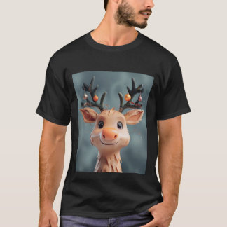Reindeer Cute Christmas Spirit With Jingle bells T-Shirt