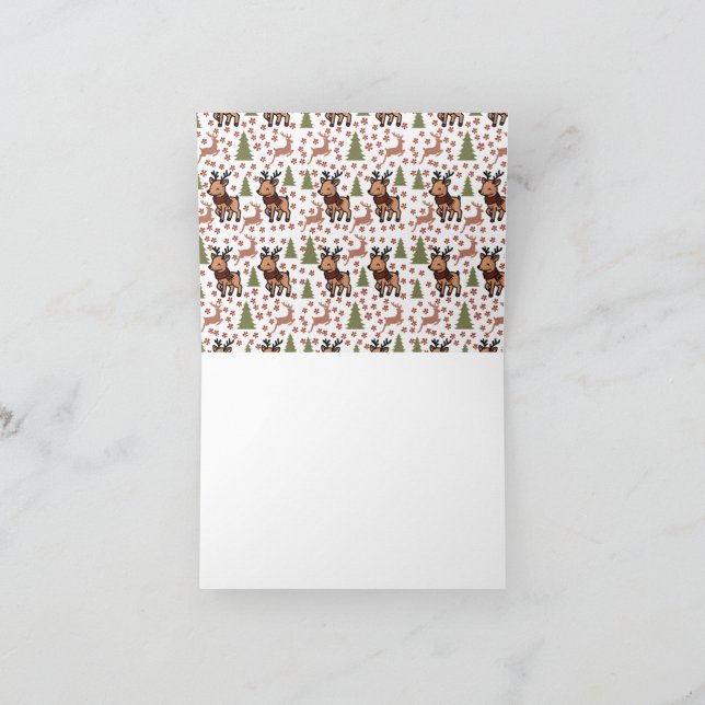 Reindeer cute floral mug thank you card (Inside)