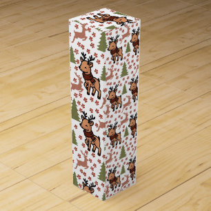 Reindeer cute floral mug wine box
