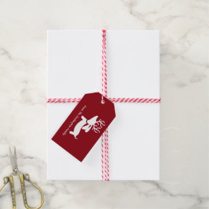 Reindeer Dachshund Christmas Gift Tag Wiener Dog